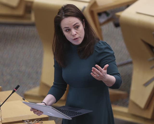 Kate Forbes speaking in Holyrood