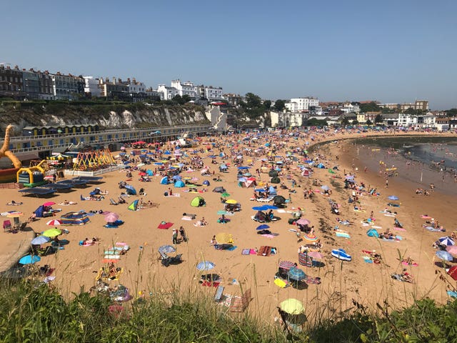 People flocked to Broadstairs beach in Kent