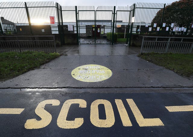 A locked gate at a primary school in Dublin (Brian Lawless/PA)