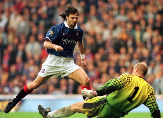 Marco Negri got off to a flying start against Hearts back in 1997 