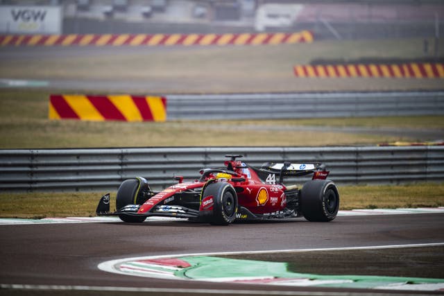 Handout photo provided by Scuderia Ferrari of new driver Lewis Hamilton testing the Ferrari F1SF 75 at the Fiorano circuit