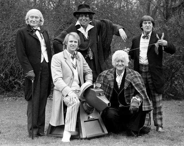 A gathering of previous time lords for the 20th anniversary episode The Five Doctors