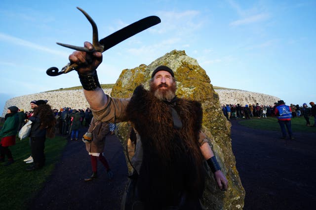 Tom King, also known as ‘An Gobha’, the Blacksmith of the Boyne Valley, at Newgrange