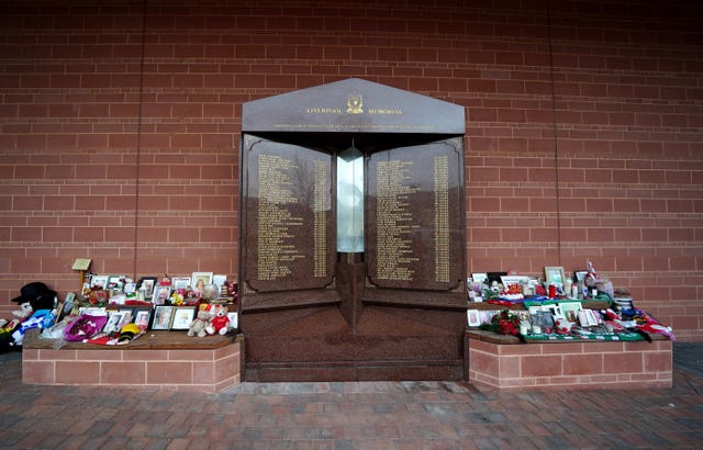 The Hillsborough memorial at Anfield