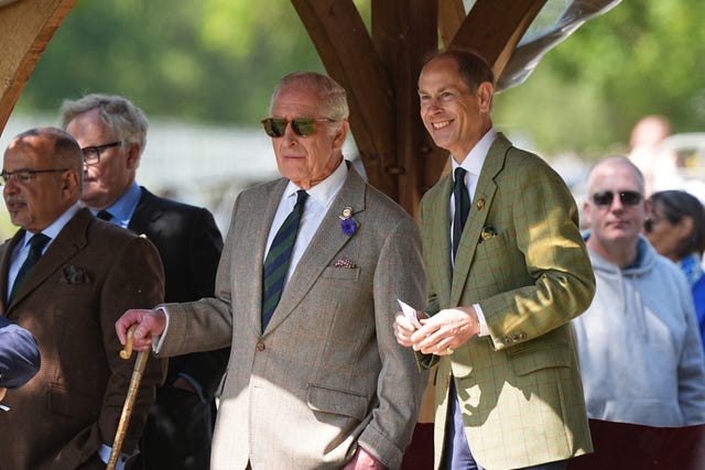 The King and the Duke of Edinburgh attend the Royal Windsor Horse Show at Windsor Castle in Berkshire