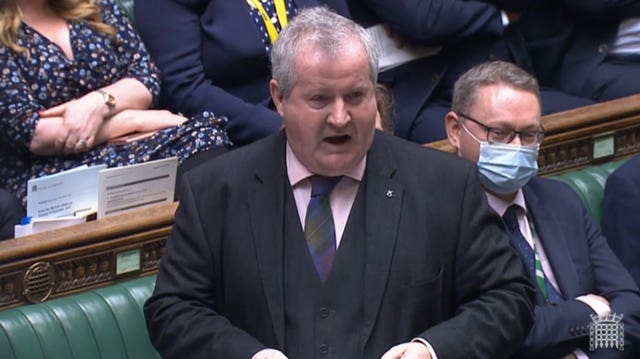 SNP Westminster leader Ian Blackford speaks during Prime Minister’s Questions