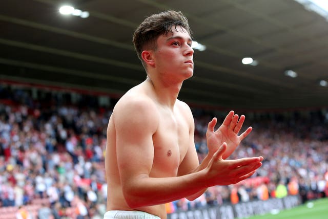 Daniel James applauds the fans at St Mary's