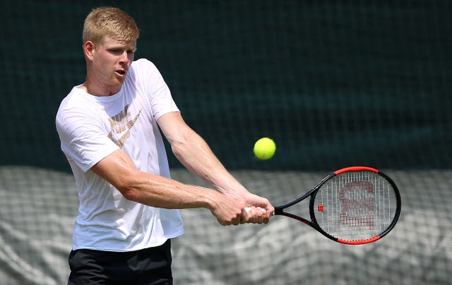 Edmund practises at the All England Club