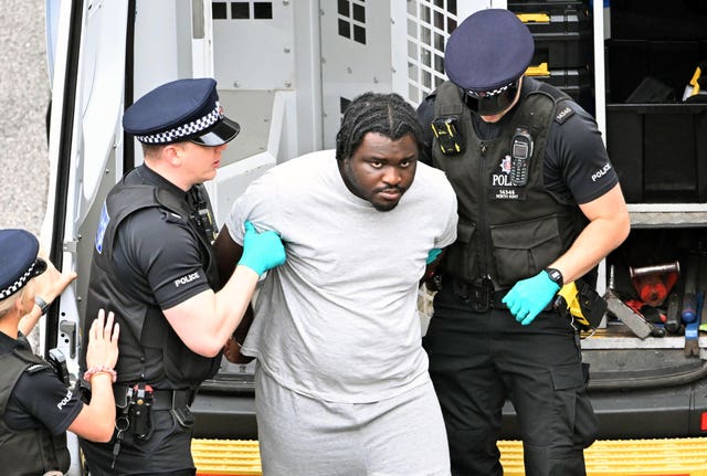 Anthony Esan arrives at Medway Magistrates’ Court in Chatham, Kent, in July last year