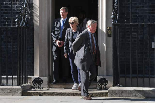 (left to right) Dominic Grieve, Anna Soubry and Ken Clarke leave 10 Downing Street (Stefan Rousseau/PA)