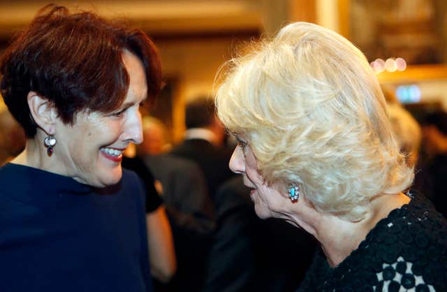 Duchess of Cornwall with actress Fiona Shaw