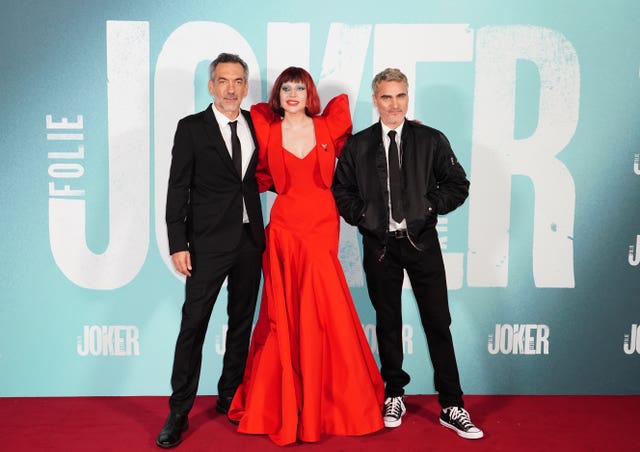 Todd Phillips, Lady Gaga, and Joaquin Phoenix Joker: Folie A Deux UK premiere