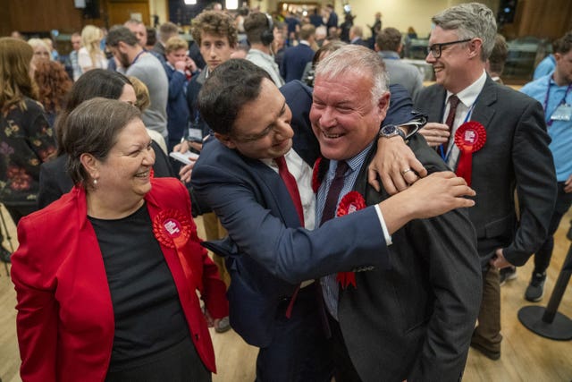 Jackie Baillie, Anas Sarwar and Davy Russell 