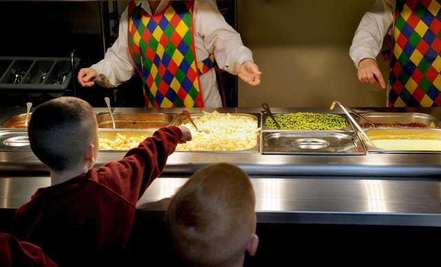 A canteen serving school dinners (Anthony Devlin/PA)