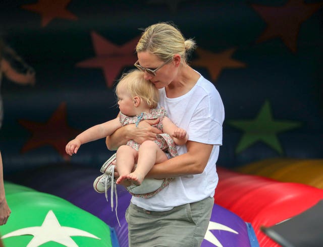 Zara Tindall with her baby daughter Lena 