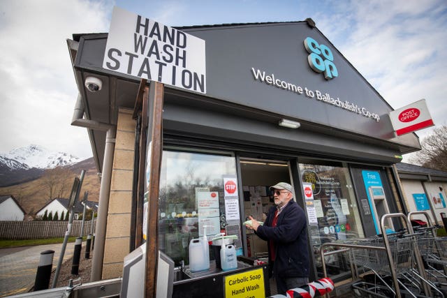 Handwash station outside Co-op