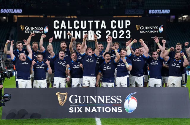 Scotland with the Calcutta Cup in 2023