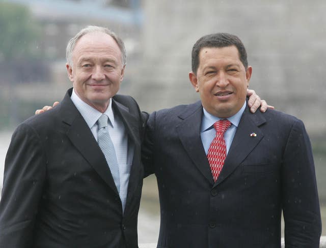 Then mayor of London Ken Livingstone meets then Venezuela pesident Hugo Chavez (Lindsey Parnaby/PA)