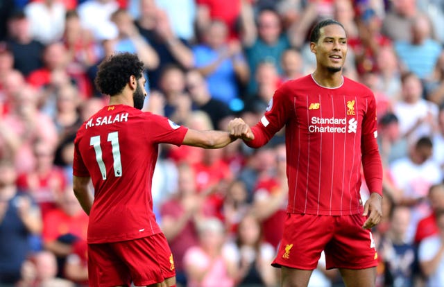 Mohamed Salah, left, and Virgil Van Dijk