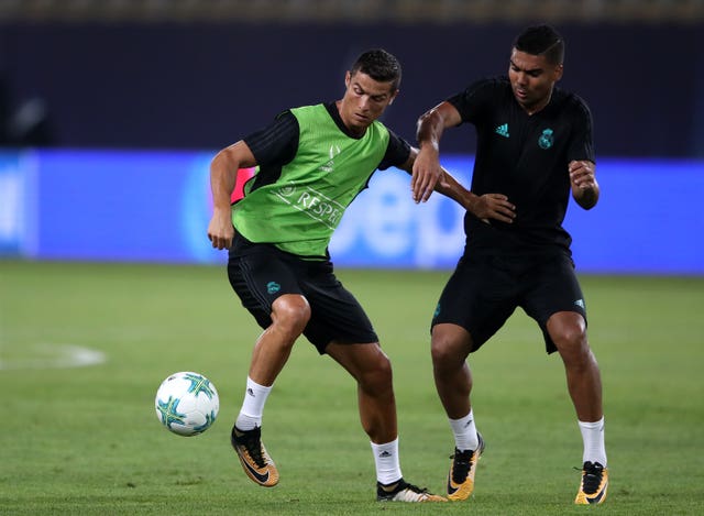 Cristiano Ronaldo and Casemiro (right)