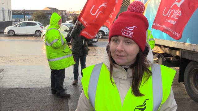 Unite the Union official Susan Fitzgerald at Allied Bakeries in east Belfast 