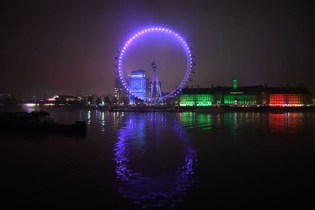 London Eye lit up for Holocaust Memorial Day