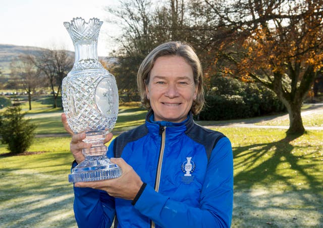 Catriona Matthew with the Solheim Cup