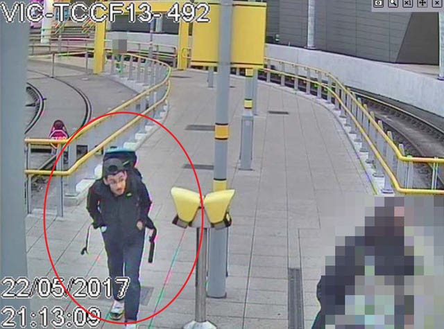 CCTV of Salman Abedi making his way to Manchester Arena