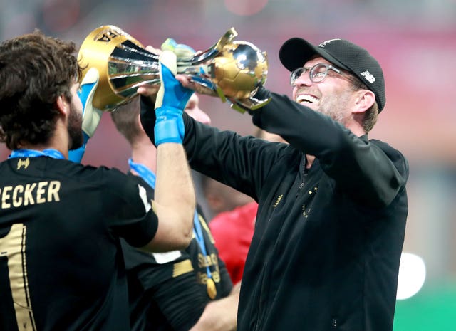 Klopp with the Club World Cup trophy in 2019