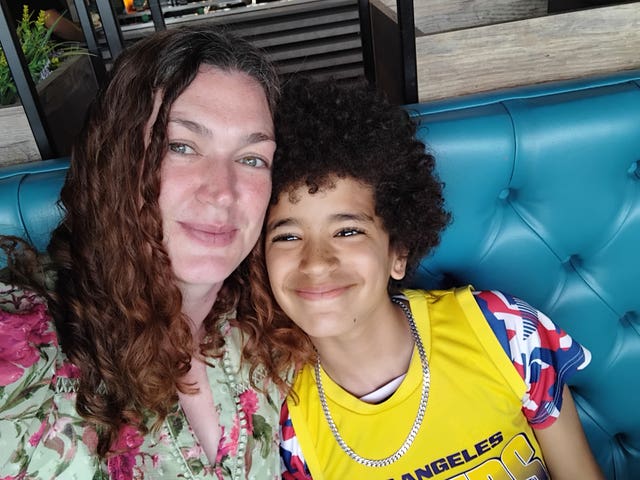 Kate Stevens and her son Jake