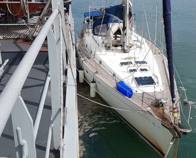 A yacht where seven people have been arrested
