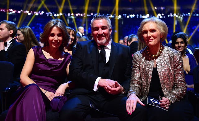 (Left to Right) Alexandra Hollywood, Paul Hollywood and Mary Berry at the 2015 National Television Awards 