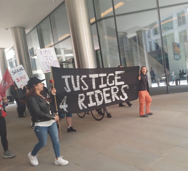 Deliveroo riders protest