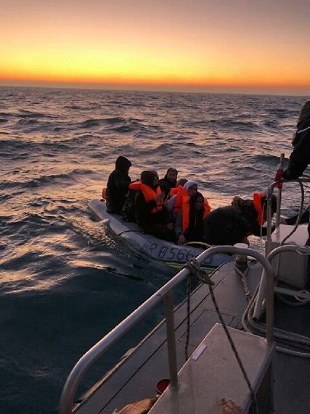 Migrants being rescued by French Authorities from the Channel