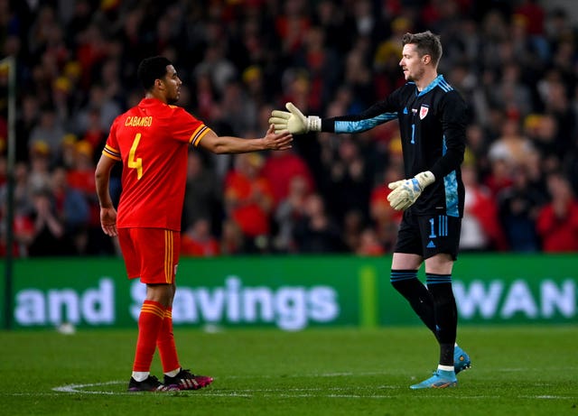 Wales goalkeeper Wayne Hennessey is substituted 