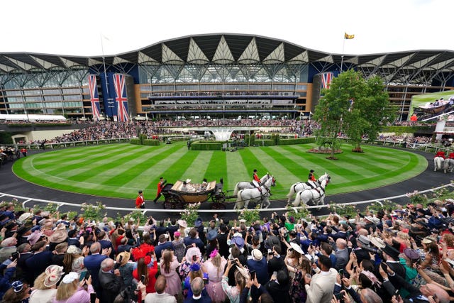 The King arrives at Royal Ascot (David Davies/PA)