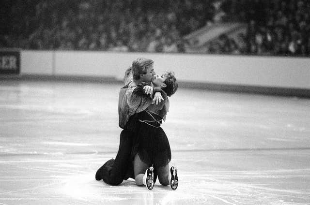 Jayne Torvill and Christopher Dean during their Bolero routine 