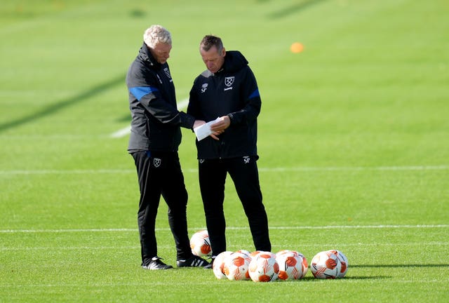 Stuart Pearce, right, had two stints as assistant to West Ham boss David Moyes, left