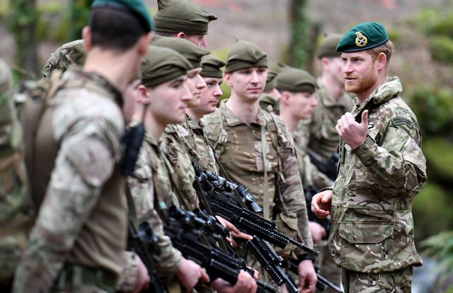 Harry with the Royal Marines