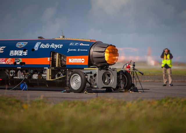 Bloodhound during a trial at Cornwall Airport Newquay (Stefan Marjoram/PA)