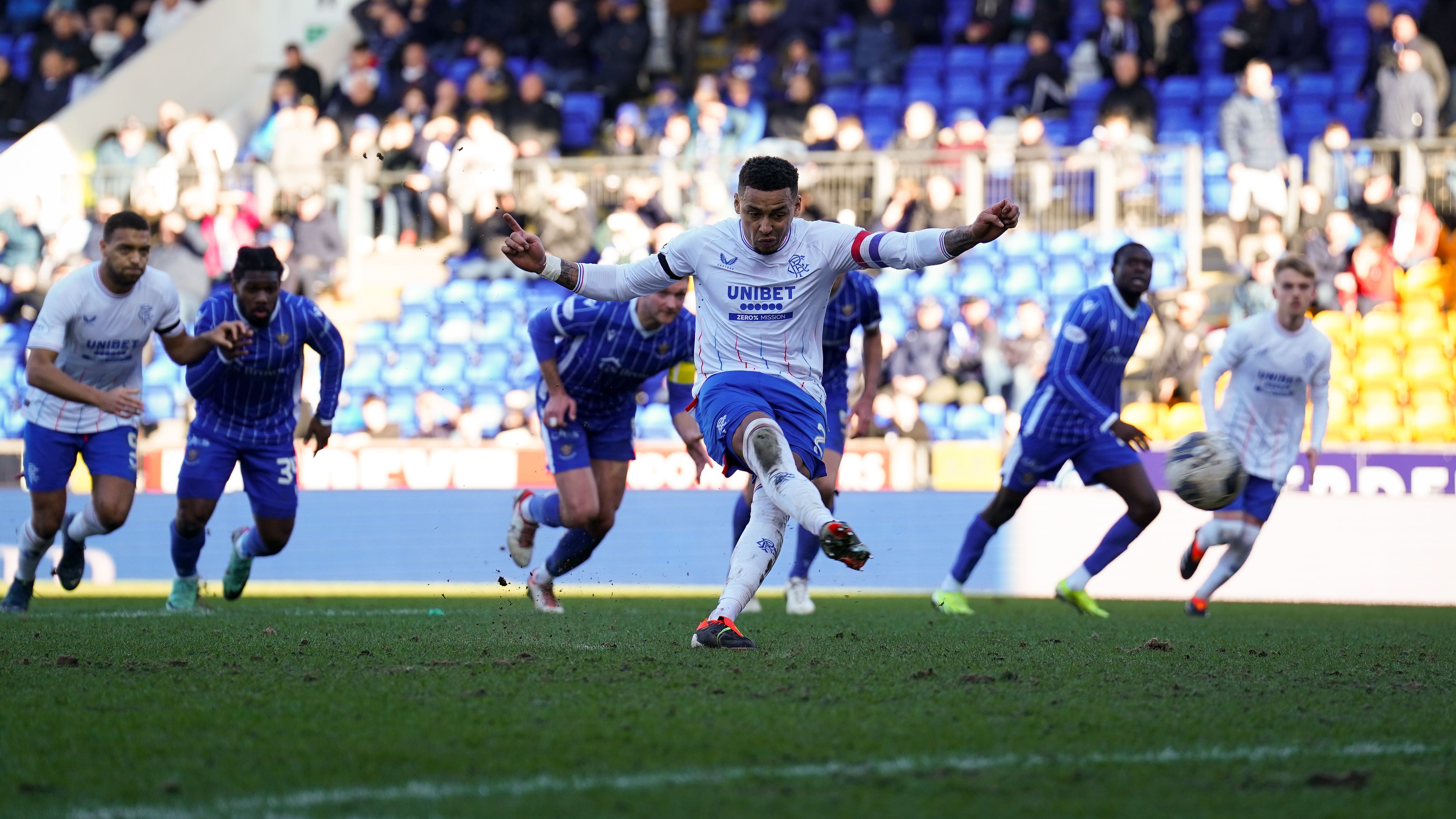 Rangers’ James Tavernier scored a penalty double at St Johnstone (Andew Milligan/PA)