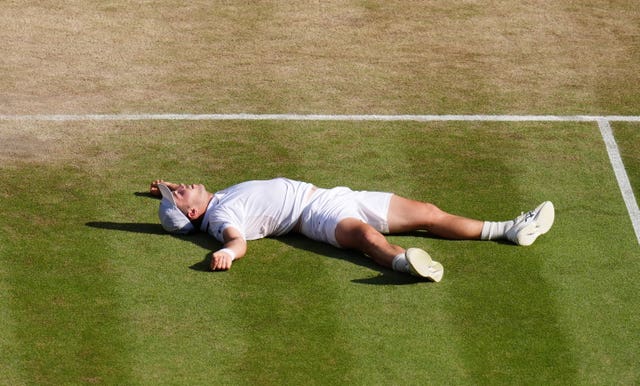 Arthur Fery lay on his back on Centre Court at Wimbledon following his win