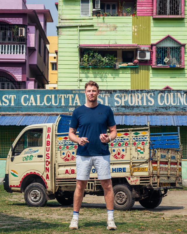 Andrew Flintoff in India for his Field of Dreams show