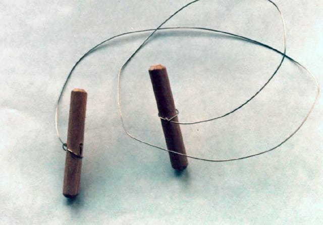 A replica of the cheesewire which was used during an attack on George Murdoch