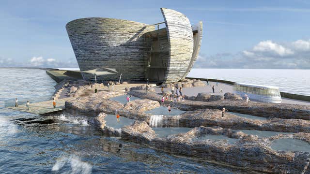 Artist's impression of the tidal lagoon power plant