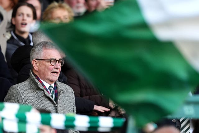 A photo of Brian Wilson in the stand at Celtic Park