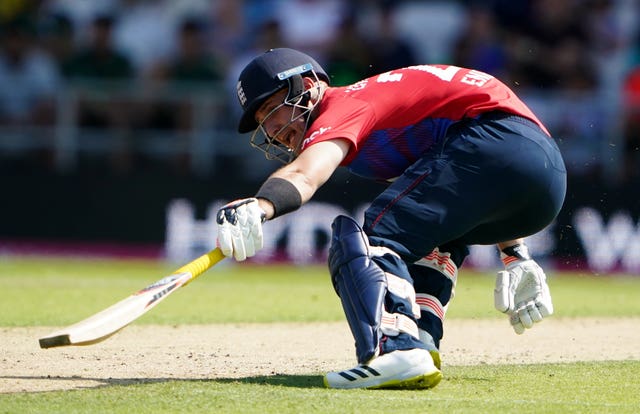 Livingstone tripped while running during his innings on Monday (Zac Goodwin/PA)