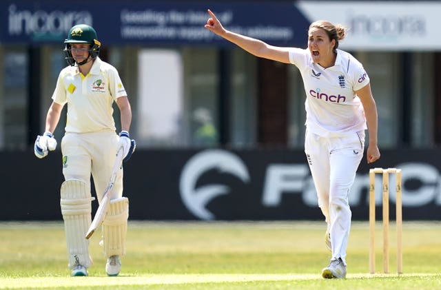 Natalie Sciver-Brunt injured her knee during the Test match against Australia