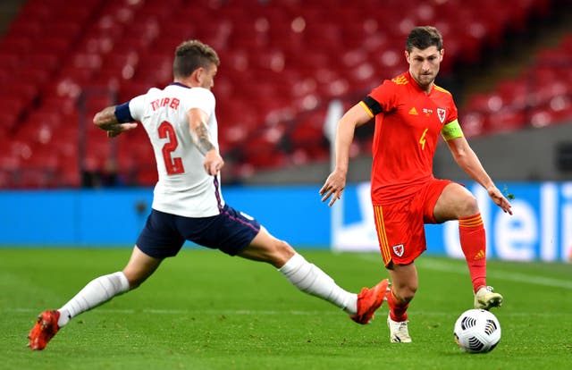 Davies, right, captained Wales at Wembley