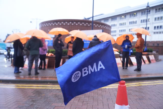 NHS resident doctors outside Leeds General Infirmary